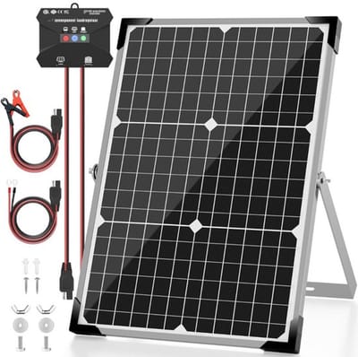 Luxe Zonnepanelen – Compleet Pakket – Plat Dak – Zonnepanelen met Stekker – Caravan/Boot/Huis – Met Accu – Waterdicht – Zwart