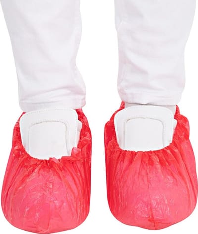 Hygonorm wegwerp schoenhoesjes ROOD - overschoenen waterdicht - 100 stuks 40 micron