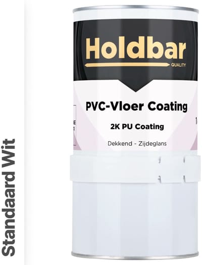 Holdbar PVC-Vloer Coating Wit (Witste kleur) 1 Kg - Vloerverf - Alle kleuren - Hecht direct op PVC - Slijtvast - UV-bestendig - Gemakkelijk te reinigen - Beschermt PVC-Vloer - 2 Componenten Verf