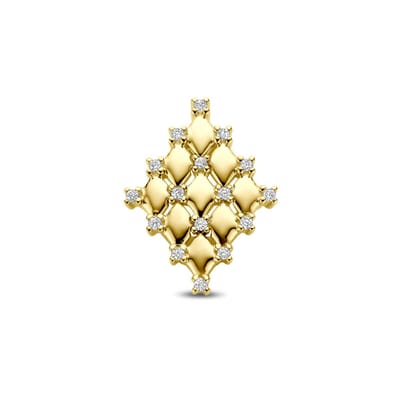 14K geelgouden hanger diamant 0.09ct h si 17 mm - 4034692