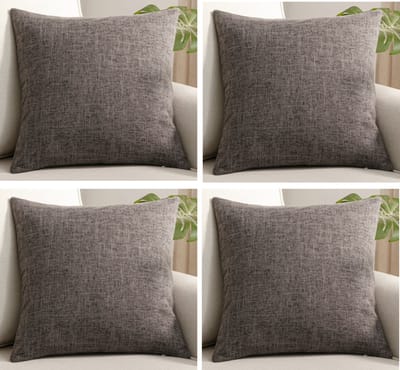 Kussenhoes - Kussenhoes Vierkantjes - Pillow cover - 45 x 45cm - DonkerGrijs - 4Stuks