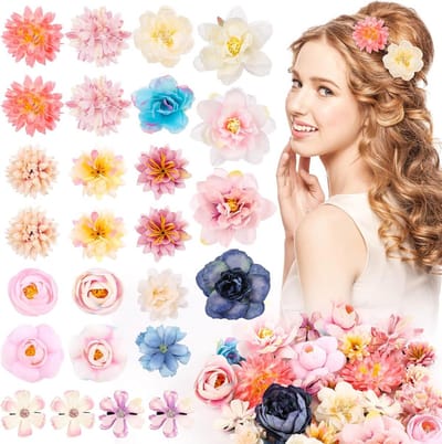 26x Bloemen Haarspeldjes Set - Hawaiiaanse Klemmen voor Dames & Meisjes - Boho Strand & Feest Accessoires