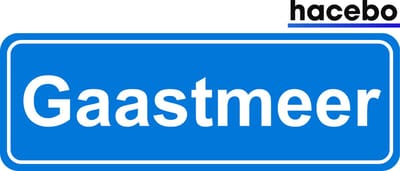 Hacebo - Plaatsnaam Sticker - 29x10 CM - Gaastmeer sticker - Verkeersborden sticker - grappige cadeaus - Gaastmeer