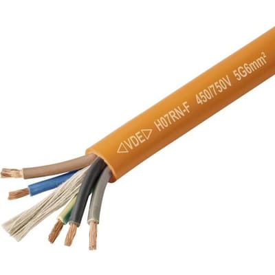 TRU COMPONENTS TC-13537028 Rubberkabel H07RN-F 5 G 6 mm² Oranje per meter