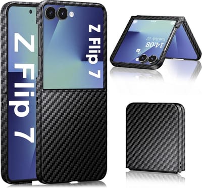 Hoesje Geschikt voor Samsung Galaxy Z Flip 7 hoesje Ultra-Slim carbon fiber zwart