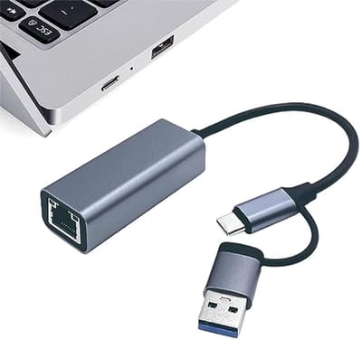 USB C naar Ethernet-adapter - Snelle Gigabit LAN netwerkadapter 1000 Mbps voor laptop, tablet en mobiel