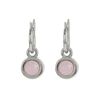 Biba Hang Oorbellen met Swarovski Steentje Rose W. Opal