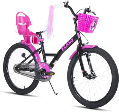 Joystar Zinnia Kinderfiets – 20 Inch – Met Mandje & Slingers – Bel – Terugtraprem – Zwart - Geschikt voor buitenactiviteiten in de lente