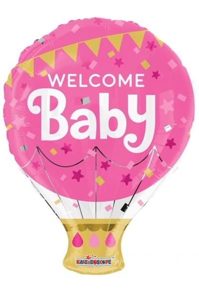 Folie ballon als luchtballon welcome baby 46 cm groot