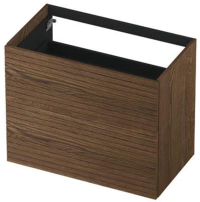 INK - Onderkast 2 Laden Push To Open Horizontaal Gefreesd Bestaande Uit: - 800x450x650 Mm - Massief Eiken Chocolate