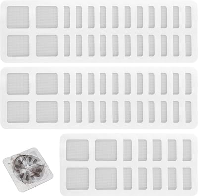 Haarstrainer voor Douche en Vloer - 30 Stuks Zelfklevende Netstickers voor Afvoer, Doucheputje en Keukenafvoer met Hoge Kwaliteit