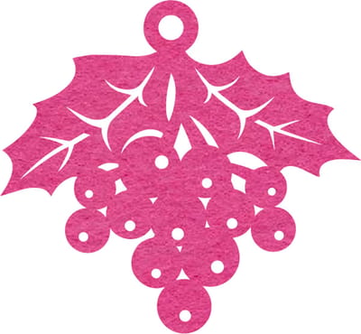 Kerstbes vilt onderzetter - Fuchsia - 6 stuks - 10 x 10 cm - Tafeldecoratie - Glas onderzetter - Valentijn - Cadeau - Woondecoratie - Tafelbescherming - Onderzetters voor glazen - Keukenbenodigdheden - Woonaccessoires - Tafelaccessoires
