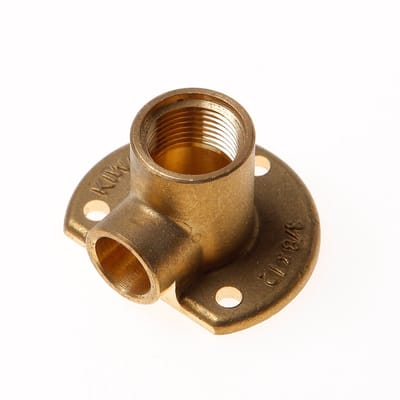 DPS Muurplaat laag binnendraads messing 3/8" x 12mm
