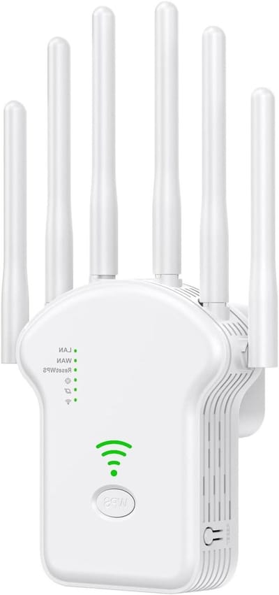 Wifi Versterker - Internet Extender - Netwerk Uitbreiding - Dual Band Technologie - 1200 Mbps - Wit