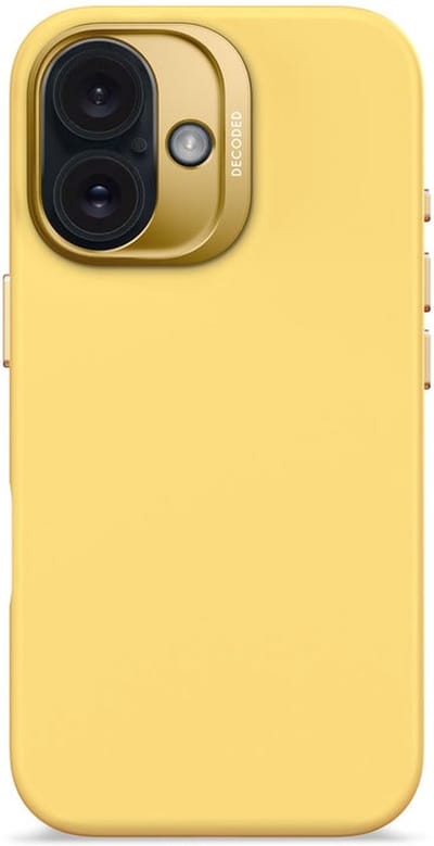 DECODED Siliconen Hoesje Geschikt voor iPhone 16 - Premium Soft-Touch Materiaal - Antibacteriële Coating - Geschikt voor MagSafe - Popcorn Geel