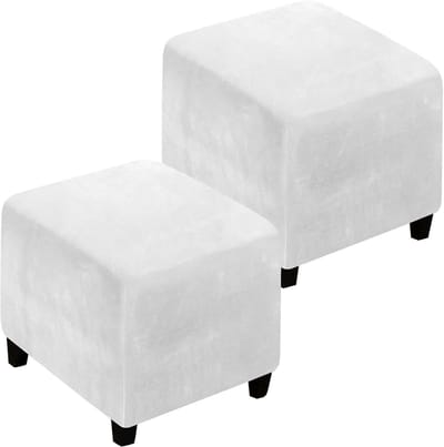 Pouf Overtrek - Voetenbankhoes - Meubels Beschermen - Zachte Fluweelstof - 2 Stuks - A