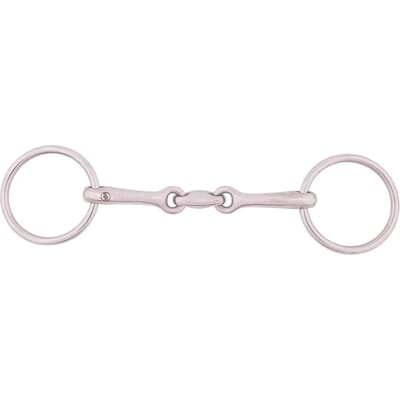 Dubbele snaffle bit voor paarden in massief roestvrij staal BR Equitation 13mm