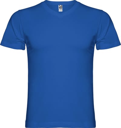 Kobaltblauw T-shirt 'Samoyedo' met V-hals merk Roly maat XXL