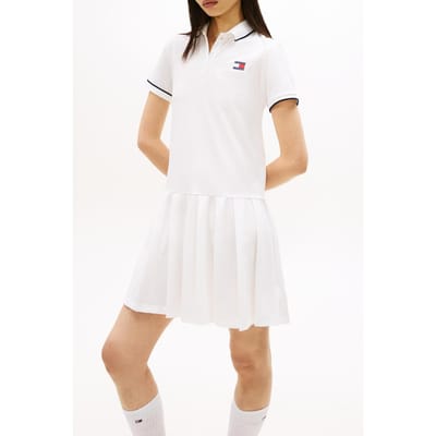Tommy Hilfiger Tjw Badge Pleat Pique Dress Ecru Größe: XS | Blusenkleider Outlet | Damen | Braun