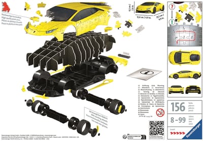 3D Puzzel Lamborghini Huracan Evo - 156 Stukken