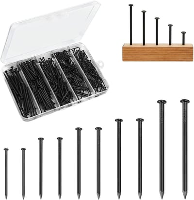 Stalen Spijkers - Roestvrij Nagels - Wandmontage Klussen - 400 Stuks Set - 5 Maten 20-50mm - Zwart