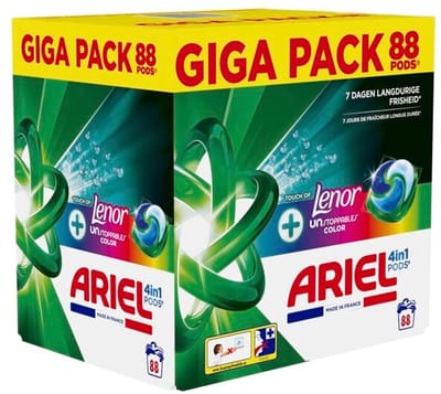 Ariel - +Touch of Lenor Unstoppables Color 4-in-1 Pods - 88 Wasbeurten
