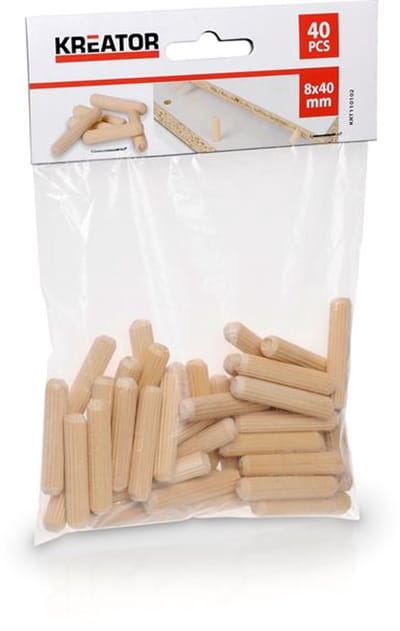 Kreator Houtel Deuvel KRT110102 - 8x40mm - 40 stuks