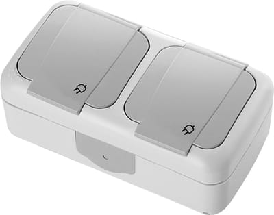 Panasonic Viko-Stopcontact-Wandcontactdoos-Opbouw-Spatwaterdicht-Randaarde-IP 54-Compleet