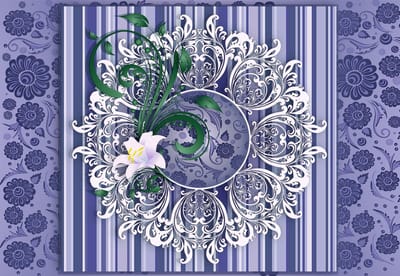 Fotobehang Vintage Pattern Purple | XL - 208cm x 146cm | 130g/m2 Vlies