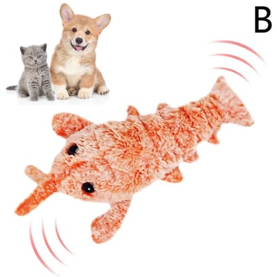 Kattenspeelgoed Elektrische Kreeft USB Oplaadbaar Simulatie Springende Garnaal Pluche Elektrisch Huisdier Plagen Katten Honden Speelgoed Wiebelende Kreeft