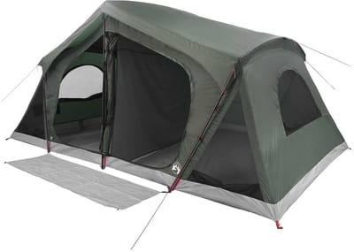 vidaXL - Huisje - Tent - Leger - Groen - 480 - x - 273 - x - 205 - cm - Polyester - en - Staal
