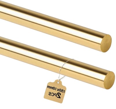 2 Stuks Messing Staven Ø10mm x 150mm - Massieve Ronde Messing Staven voor RC Modellen, Doe-Het-Zelf Projecten en Lassen