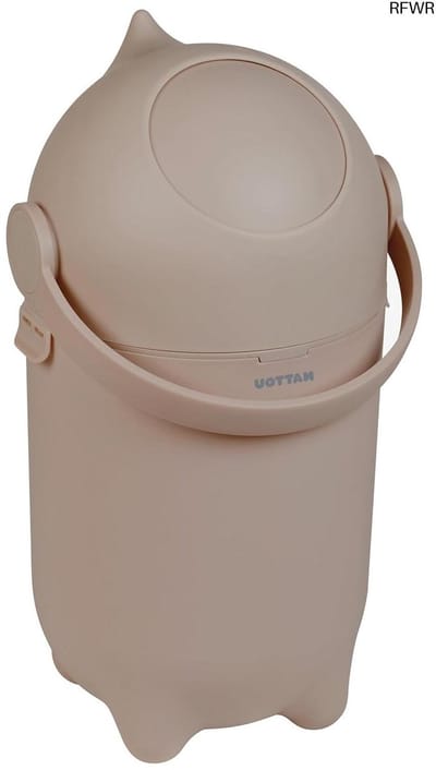 RFWR® Geurloze Luieremmer, Handig met Één Hand te Openen, 49,5 x 28 cm, Polypropyleen/ABS, Taupe