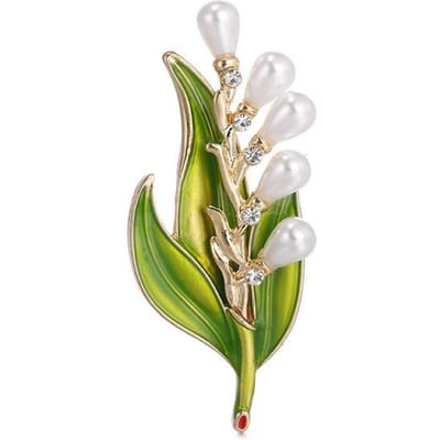 Elegante Dames Laat Warter Drop Parel Broches Spelden Mode Plant Creatieve Metalen Badges Accessoires Bruiloftsfeest Broche Speld beige