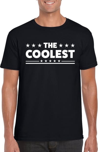 The coolest heren shirt zwart - Heren feest t-shirts S