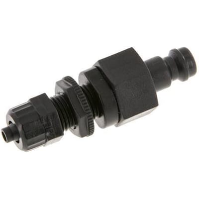 POM DN 5 Koppeling Insteeknippel 4x6 mm opsteekfitting Schotkoppeling Dubbele afsluiting