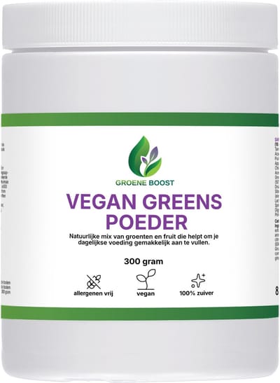Groene Boost Vegan Greens Poeder Supplement – 300 Gram – Greens Superfood Vegan