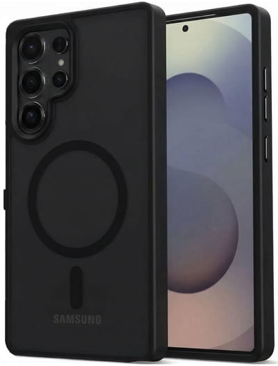Hoesje Geschikt voor Samsung Galaxy S25 Ultra - Compatibel met MagSafe en Qi2 - Matte Beschermhoes - Back Cover met Magneet - Zwart
