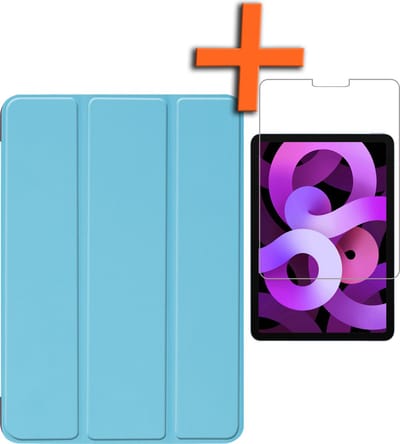 Hoesje - Geschikt voor Apple iPad Air 6 (2024) - 11 inch - 6e Generatie - M2 - Met Screenprotector - Trifold Bookcase - Hard Cover - Hardcover Book Case - Tablet Hoes - Lichtblauw