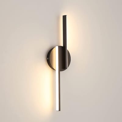 Wandlampen - 45cm - Medium - 16W - LED - 3000K - Warm Licht - Zwart