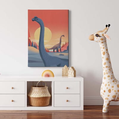 Canvas print DD123199 Brachiosaurus A.S. Création 0,5 x 0,7 m Rood Kantoor Hal/Gang Keuken Slaapkamer Woonkamer