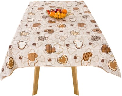 130 x 160 cm met hartjes afwasbaar waterafstotend polyester tuintafelkleed