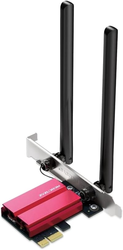 Netwerk Adapter - Wifi Bluetooth - Snelle Internetverbinding - Tri-Band Technologie - PCIe - Zwart