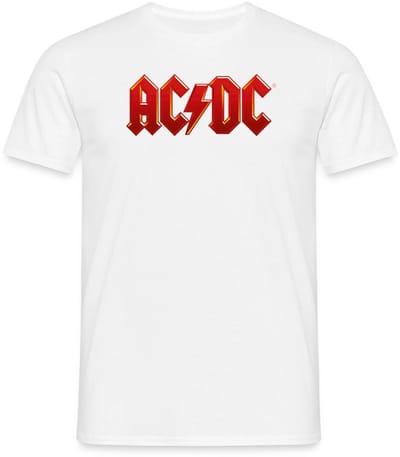AC/DC Klassiek Logo Met Bliksemschicht T-Shirt Heren