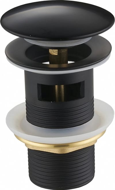 Mexen klik-klak plug rond met overloop, zwart - 79920-70