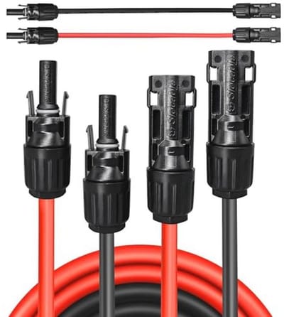 Verlengkabel voor zonne-energie, 1 m, 6 mm², 1500 V, waterdichte stekker, IP68