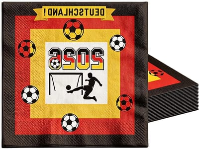 Set van 20 robuuste servetten met Duitse vlag, 33 x 33 cm, perfect voor tafeldecoratie, feestelijke evenementen en sportbijeenkomsten