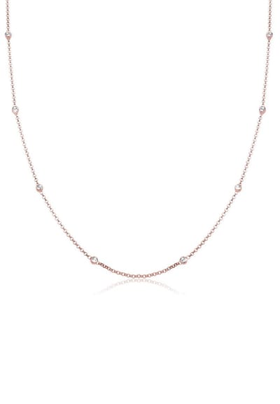 Elli - Halsketting - Dames Eenzaam met Kristallen in 925 Sterling Zilver - Dames