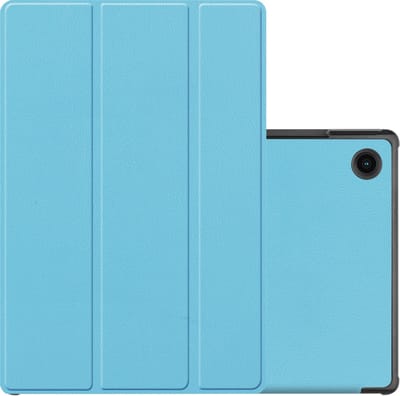 Hoes - Geschikt voor Samsung Galaxy Tab A8 - Dun & Stevig - Trifold Bookcase - Hard Cover - Hardcover Book Case - Tablet Hoesje - Lichtblauw