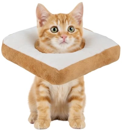 Dailygoods- Kattenhalsband Zacht Toastpatroon - Verstelbaar - Pluche - Huidvriendelijk - Voor Kleine/Middelgrote Honden - Comfortabel Ontwerp - Halsband